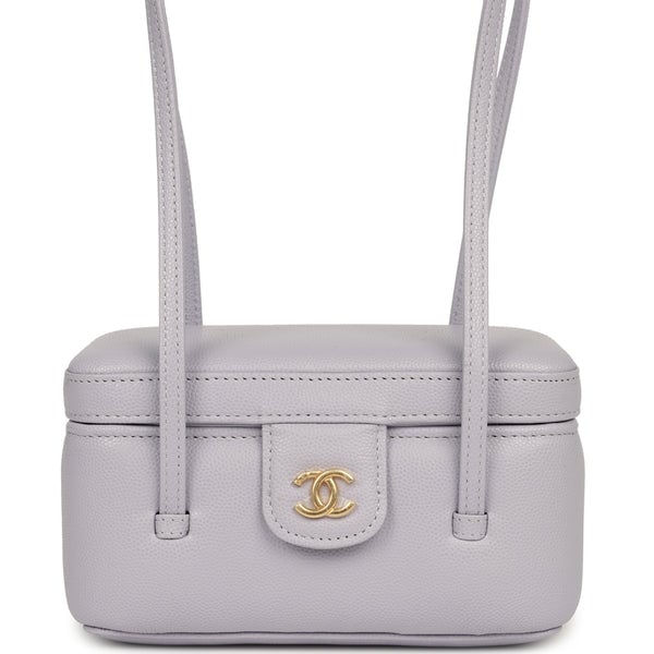 Chanel Preppy Coco Long Vanity with Straps Light Purple Shiny Caviar Brushed Gold Hardware