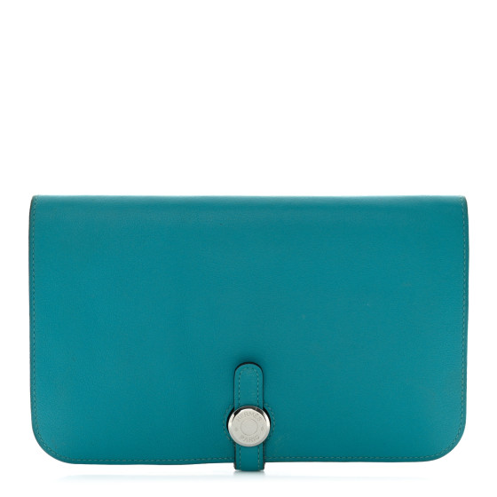 Hermes Swift Dogon Duo Wallet Turquoise