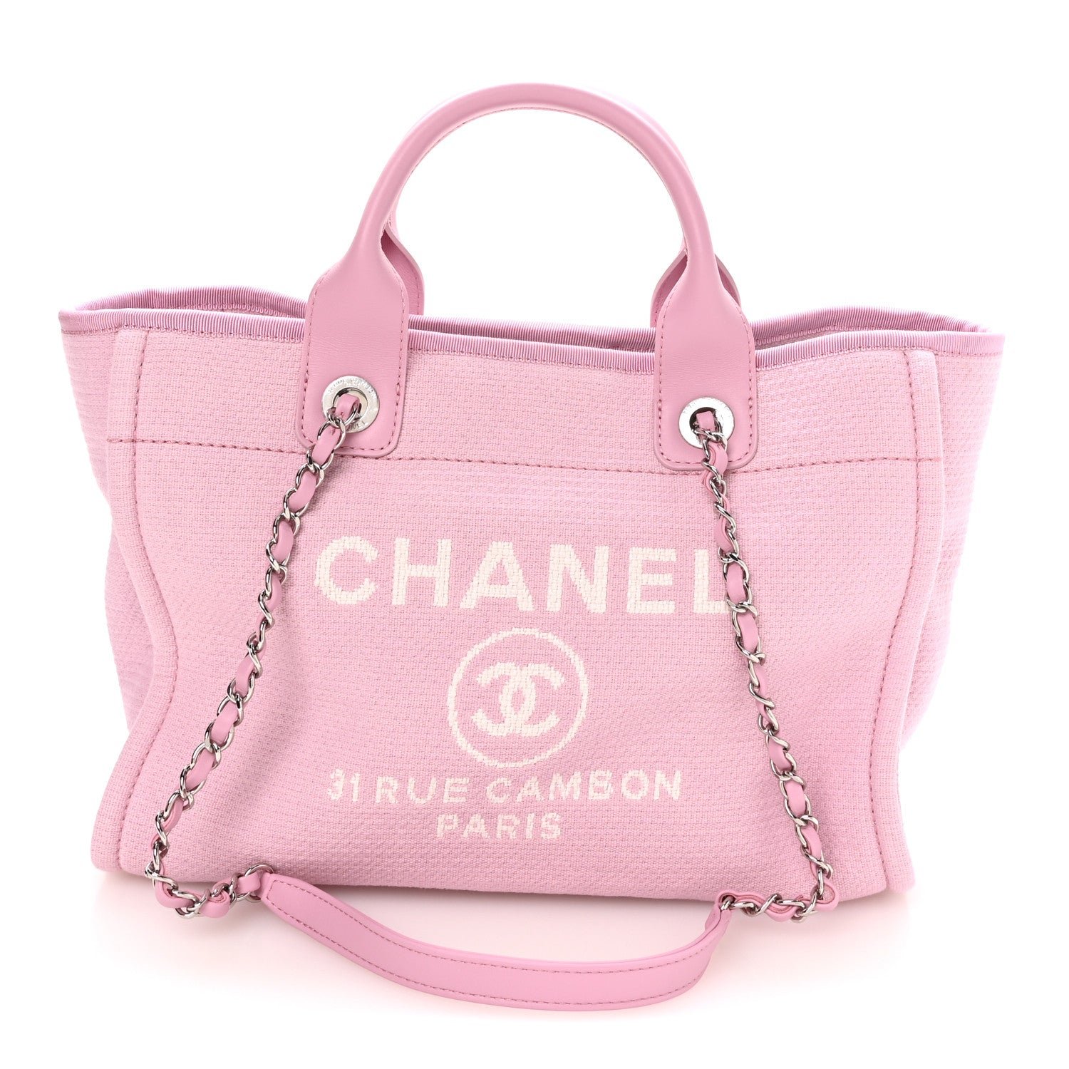 Chanel Mixed Fibers Small Deauville Tote Dark Pink