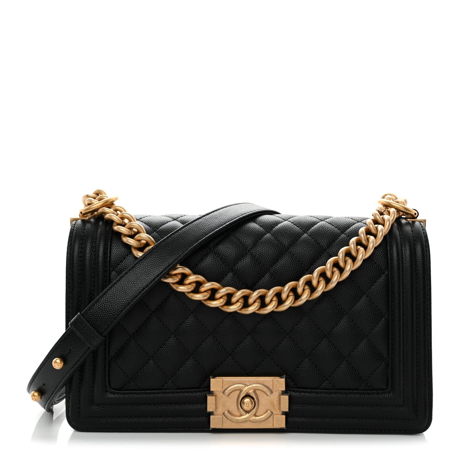 Chanel Caviar Quilted Medium Boy Flap Black
