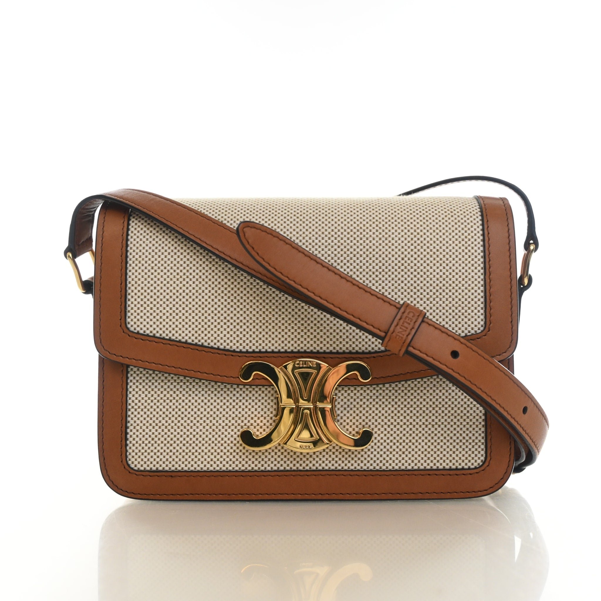 Celine Teen Mixed Fibers Triomphe Flap Bag