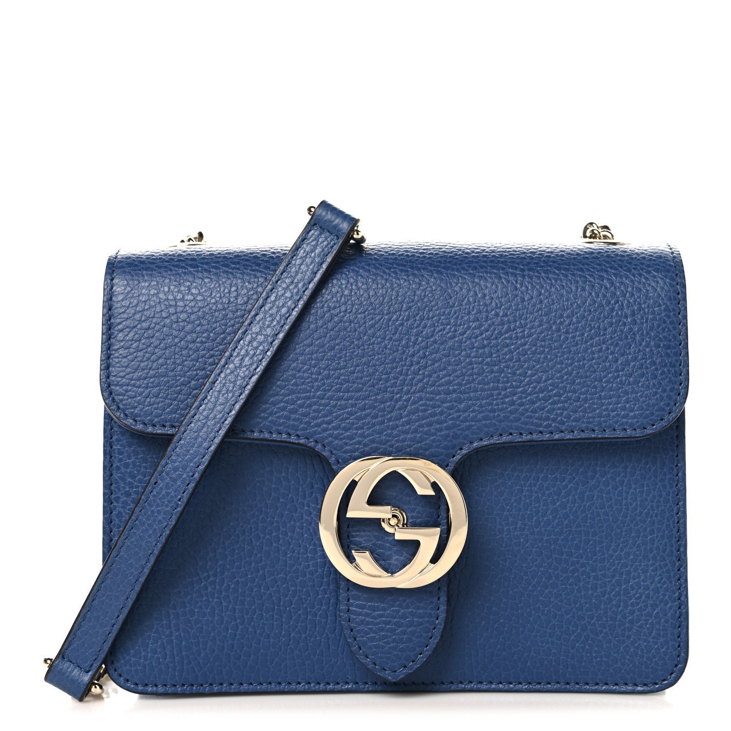 Gucci Dollar Calfskin Small Interlocking G Shoulder Bag Caspian