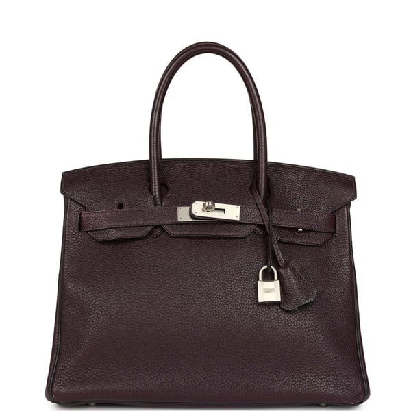 Pre-owned Hermes Special Order (HSS) Birkin 30 Raisin, Bleu Indigo Togo Brushed Palladium Hardware