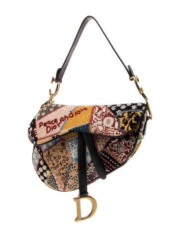Canvas Peace and Love Saddle bag Medium