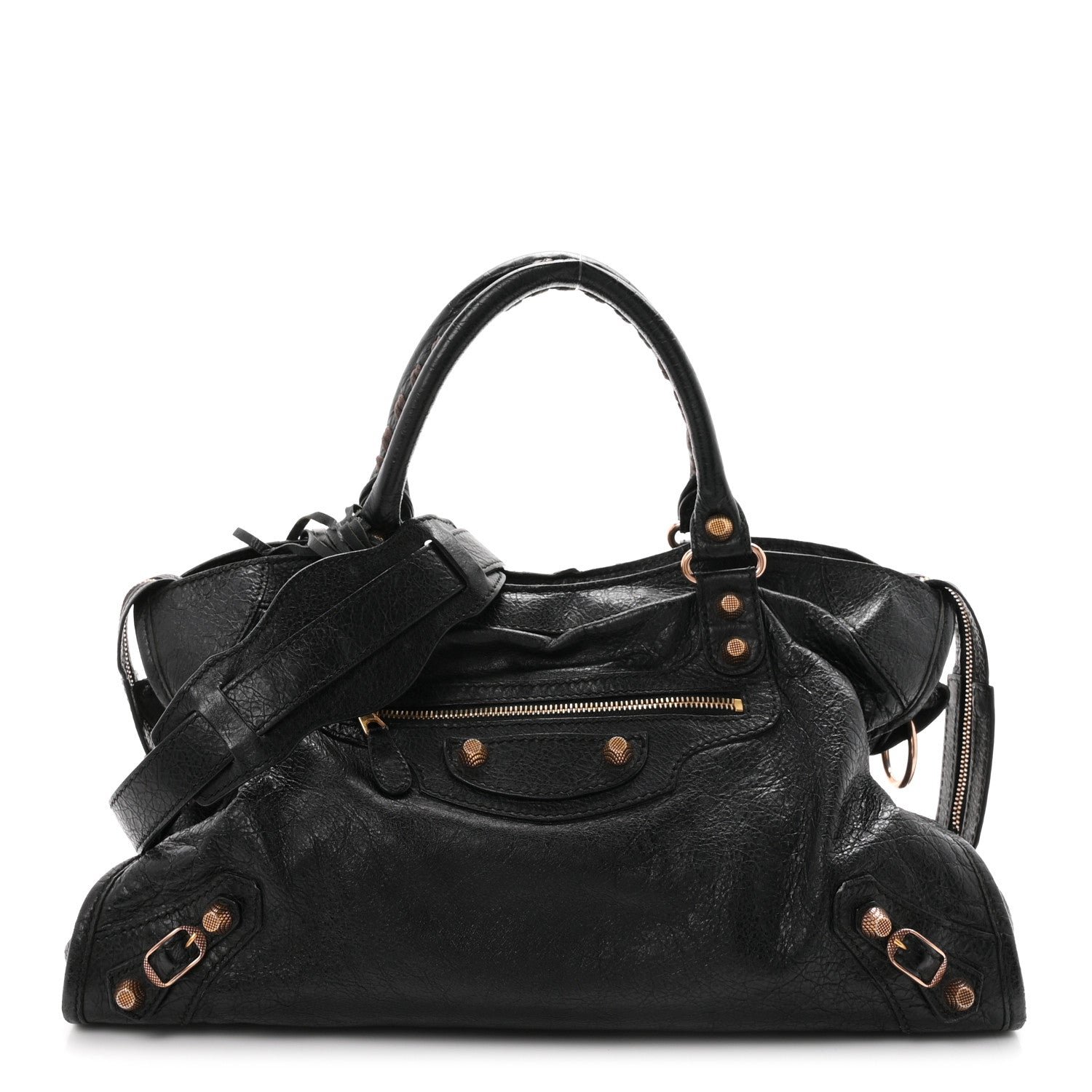 Balenciaga Agneau Giant 12 Rose Gold Hardware City Black