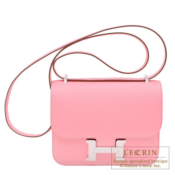 Hermes Constance mini Mirror Rose confetti Epsom leather Silver hardware
