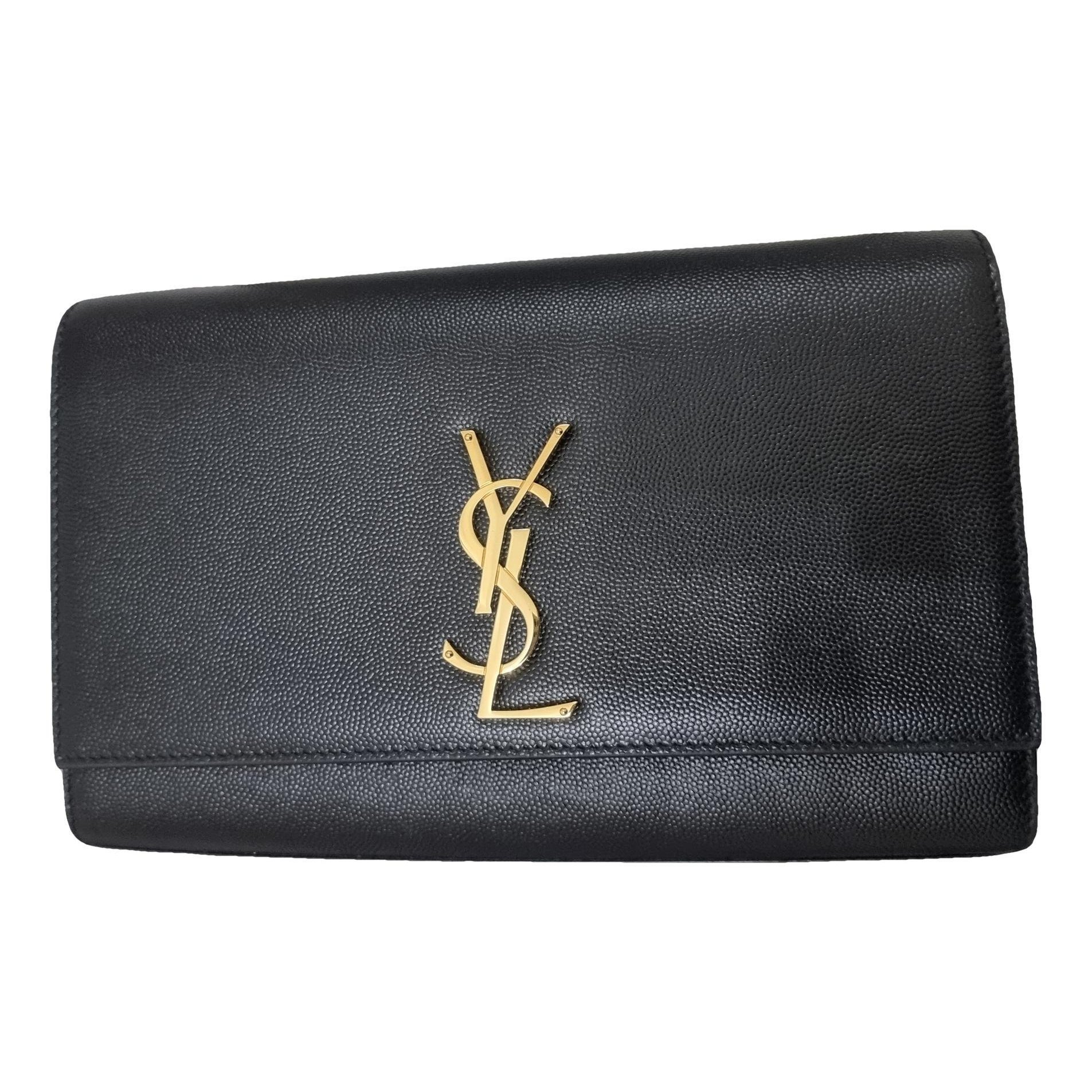 Leather clutch bag