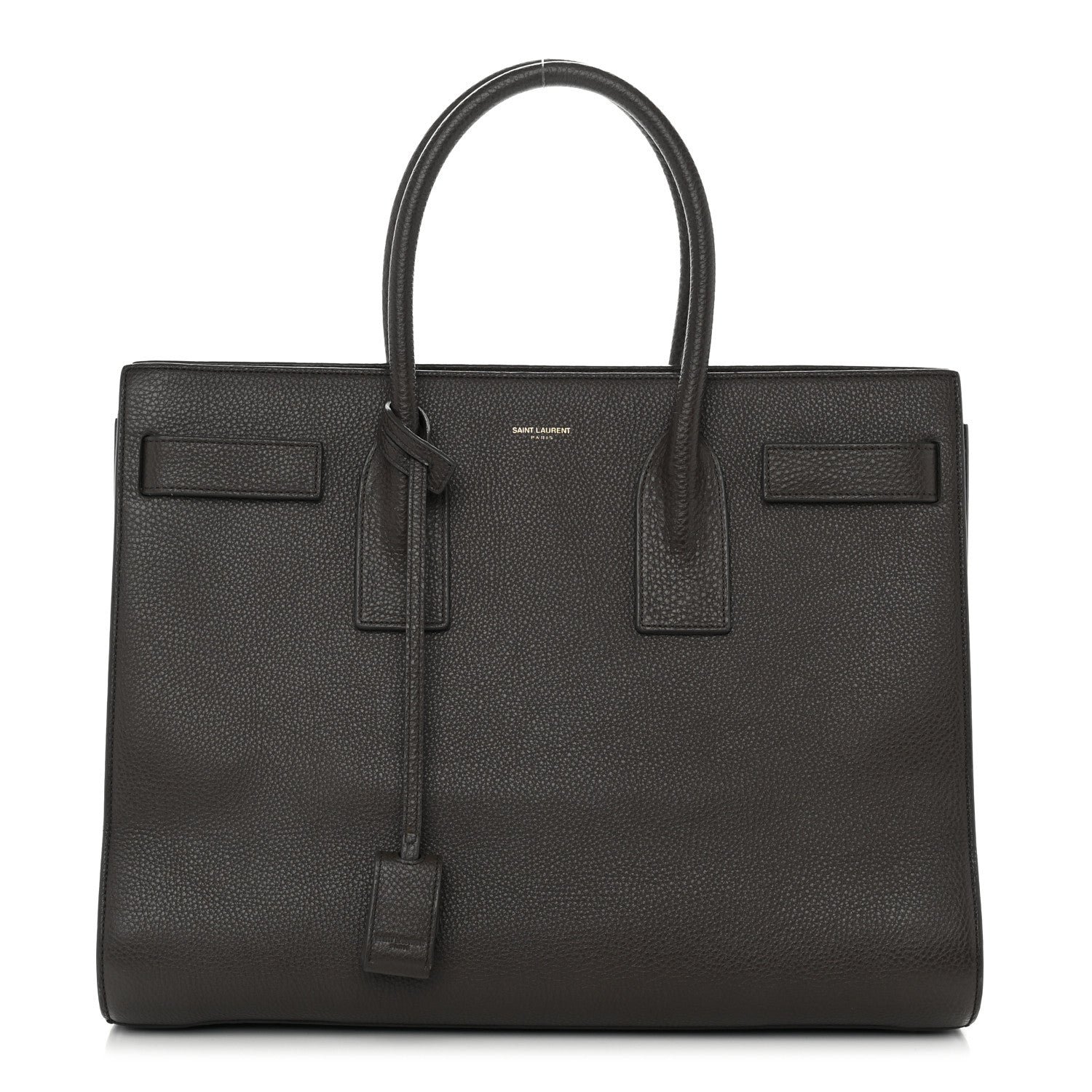 Saint Laurent Grained Calfskin Large Sac de Jour Carryall Earth