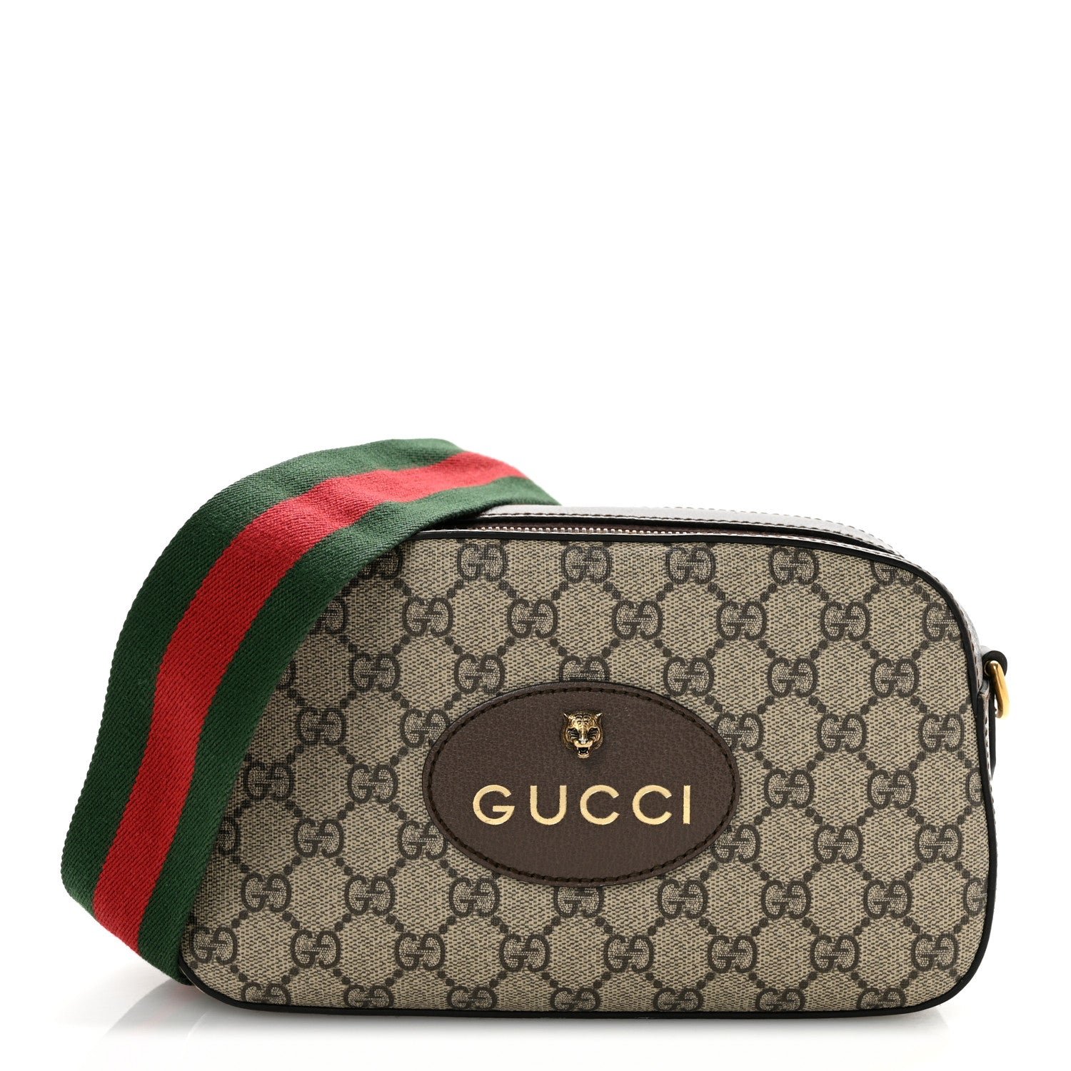Gucci GG Supreme Monogram Web Neo Vintage Shoulder Bag Beige New Acero Crop
