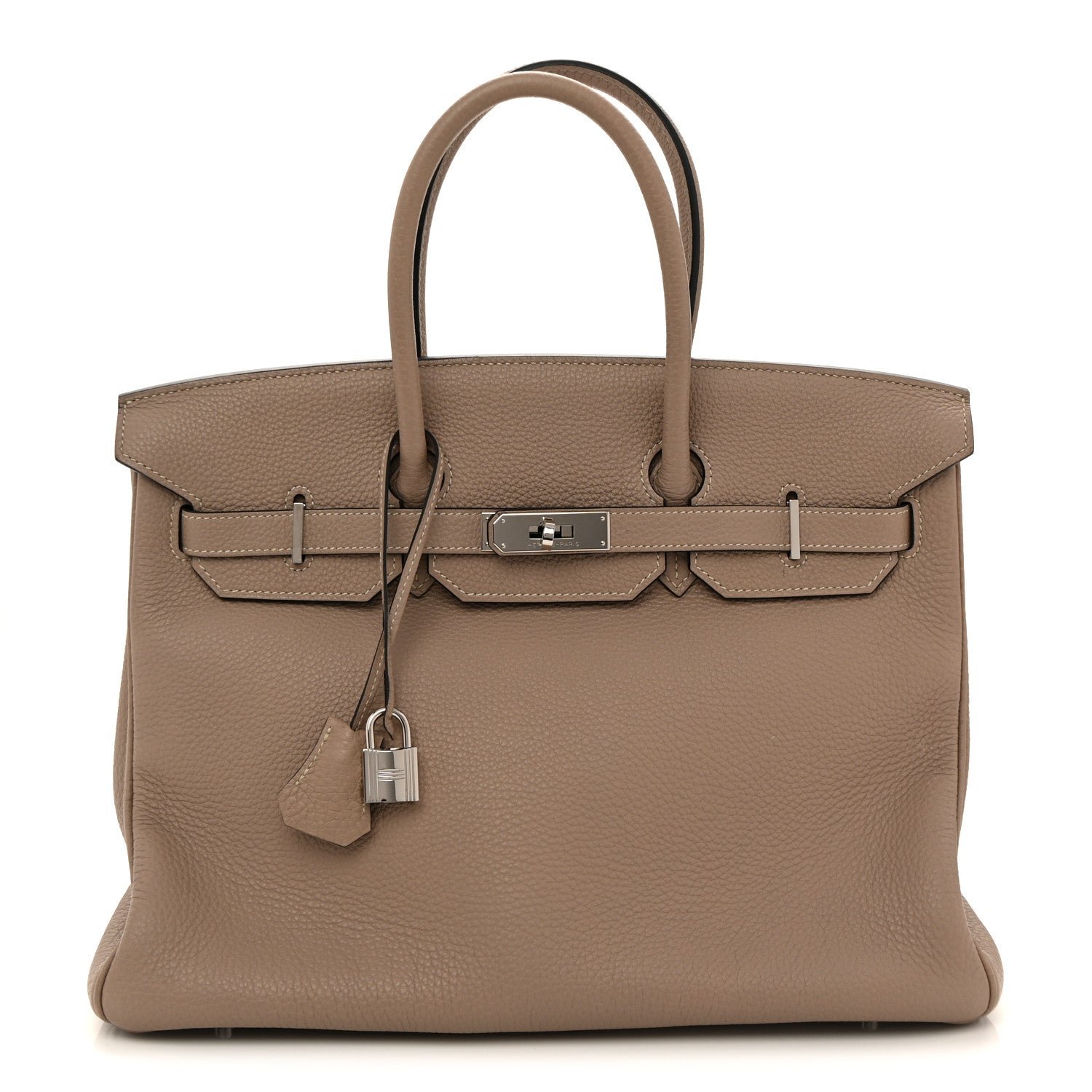 Hermes Togo Horseshoe Birkin 35 Gris Tourterelle Etoupe