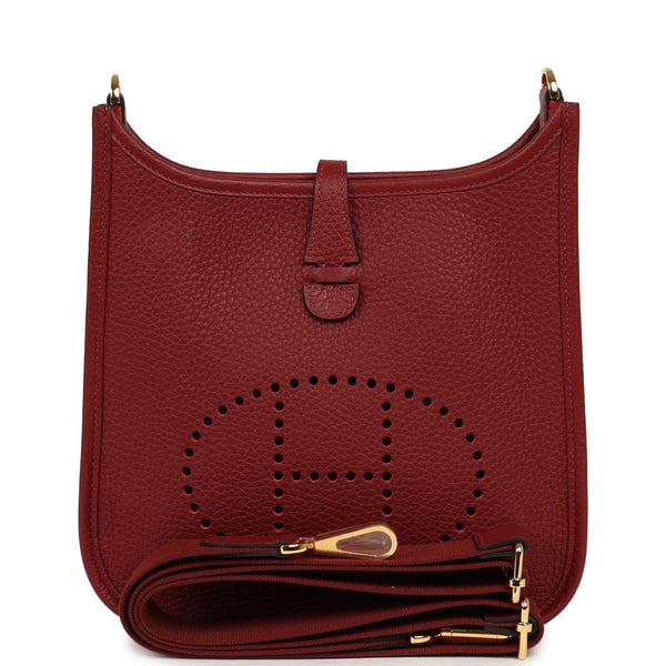 Hermes Hermes Evelyne 23 Rouge H Clemence Gold Hardware