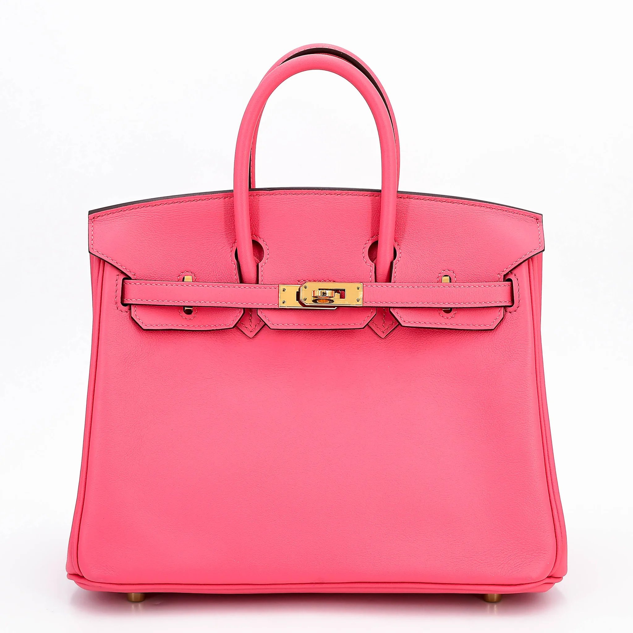 Very Good ( Rank A) HERMÈS Birkin 25 Rose Azalee (8W) Swift Gold hardware A (2017)