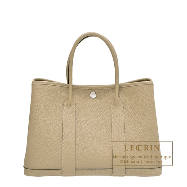 Hermes Garden Party bag 30/TPM Trench Negonda leather Silver hardware