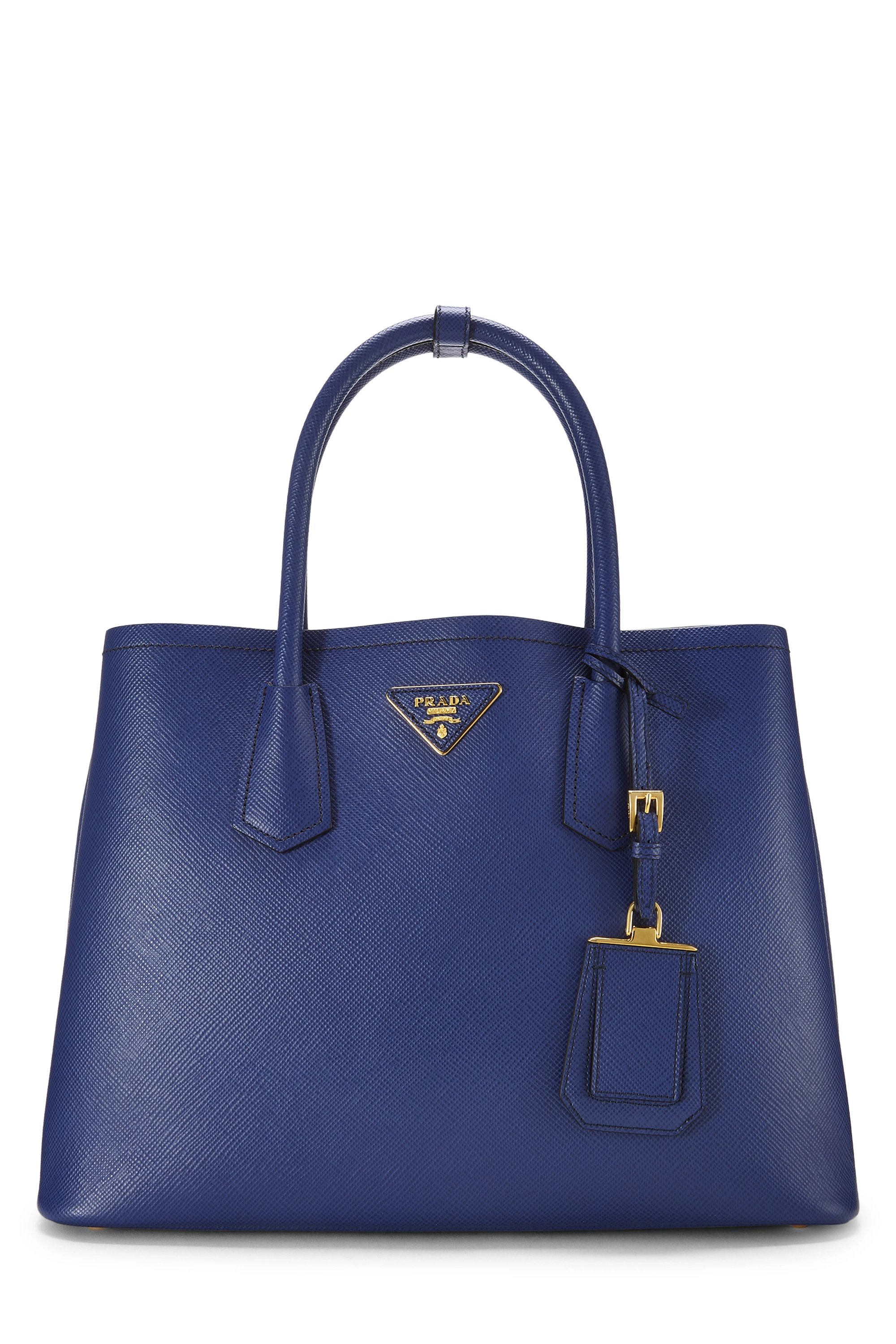 Blue Saffiano Double Bag Small