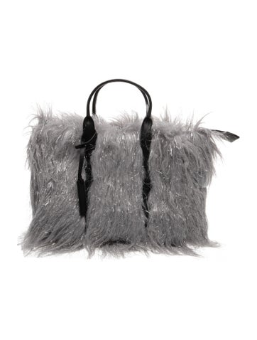 Faux Fur Top Handle Bag