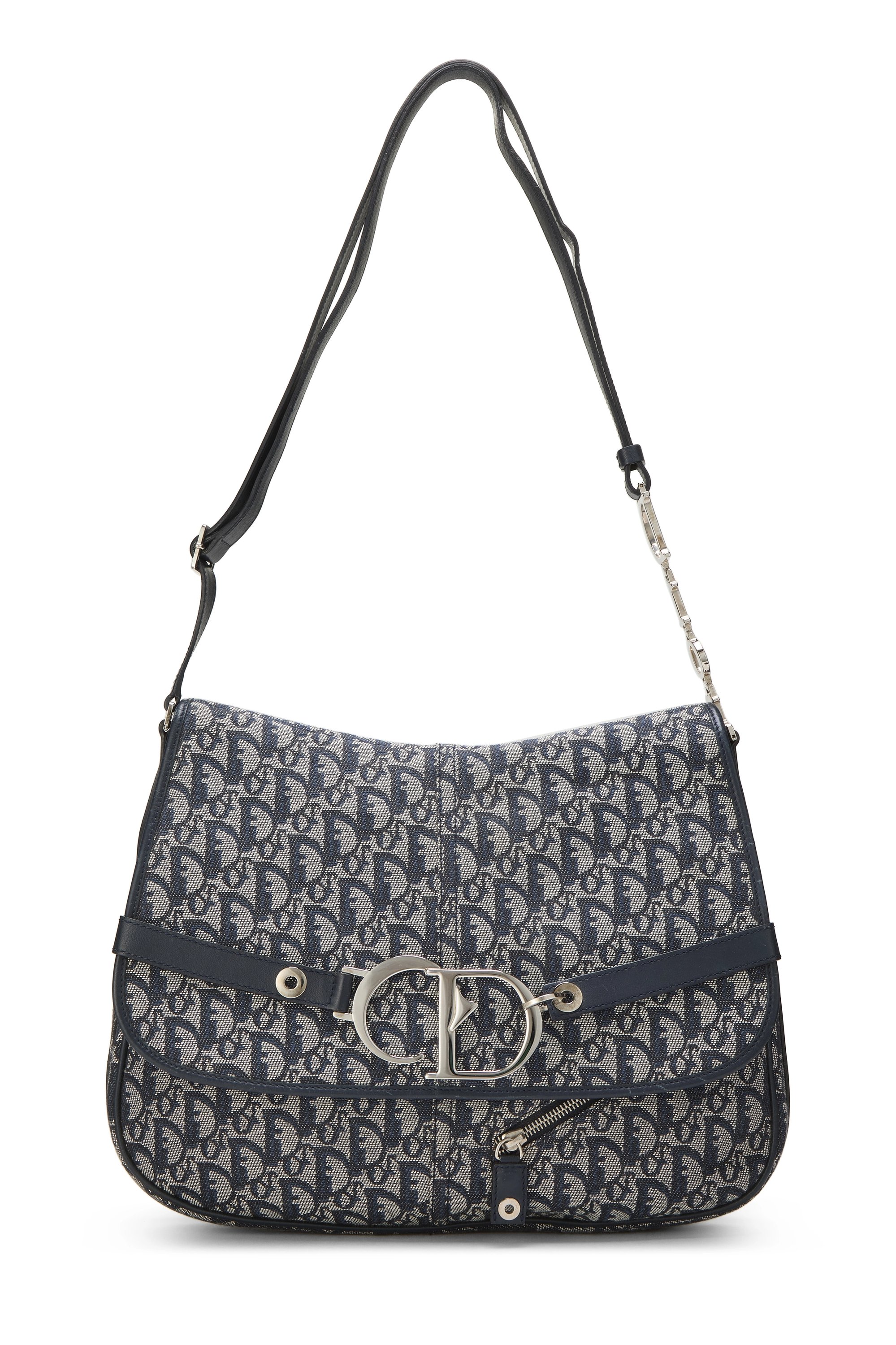 Navy Trotter Canvas Flap Messenger Bag