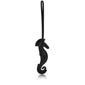 Hermes Black Milo Lambskin Seahorse Charm, 2023