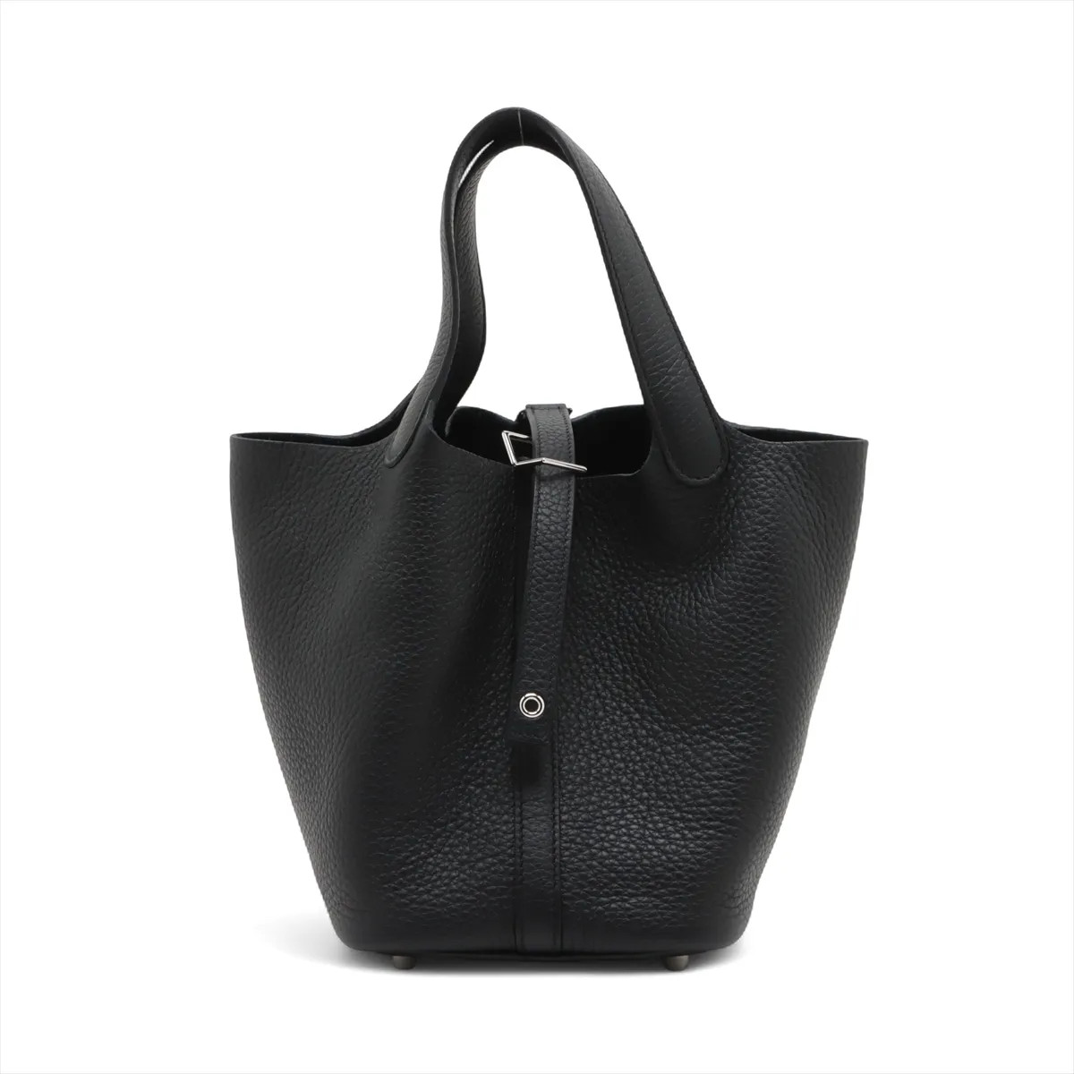 Hermès Picotin Lock 18 PM Taurillon Clemence Black Silver Metal Fittings
