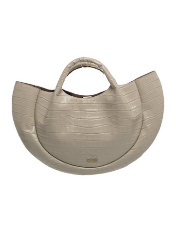 Cult Gaia Embossed Leather Top Handle Bag