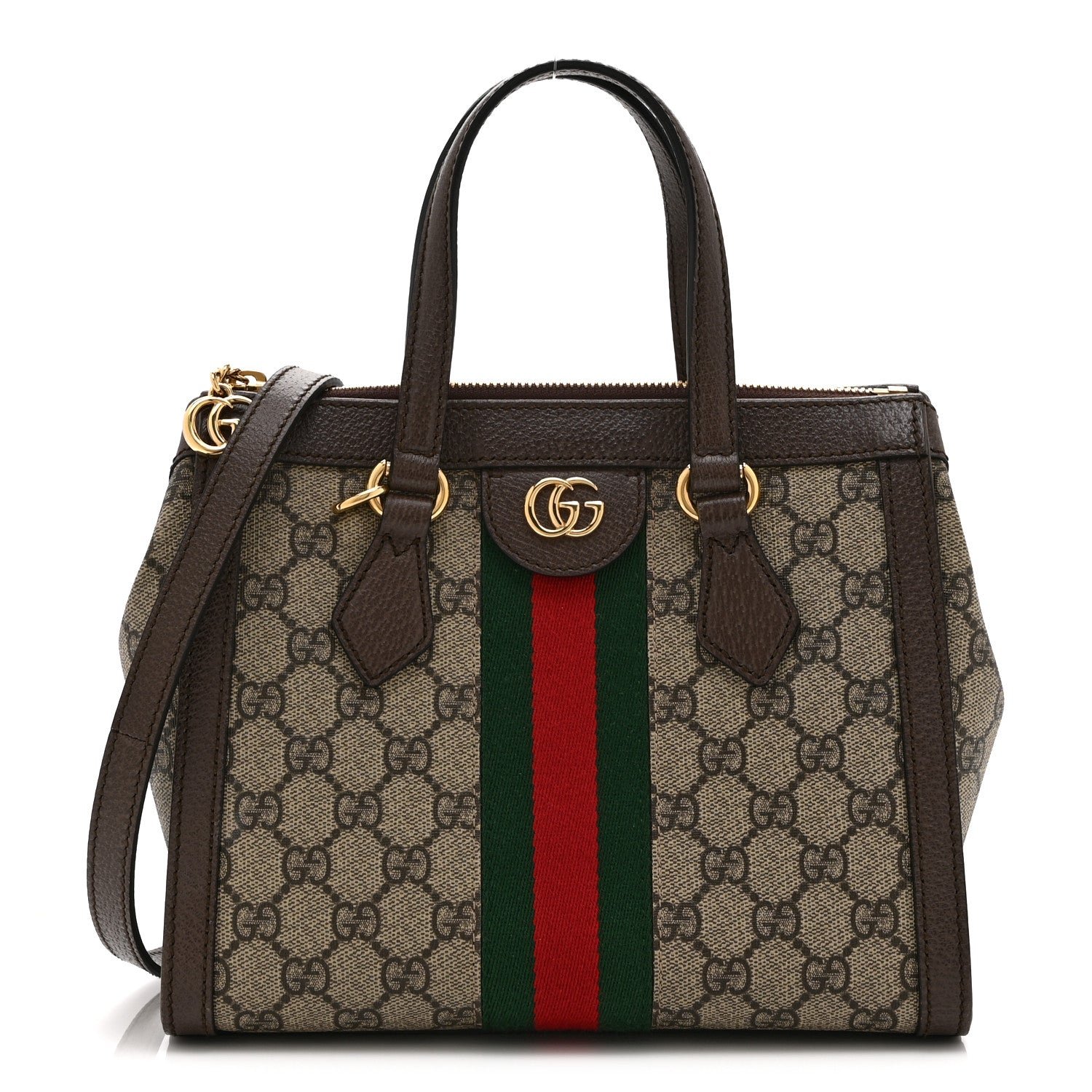 Gucci GG Supreme Monogram Small Ophidia Tote Bag Brown