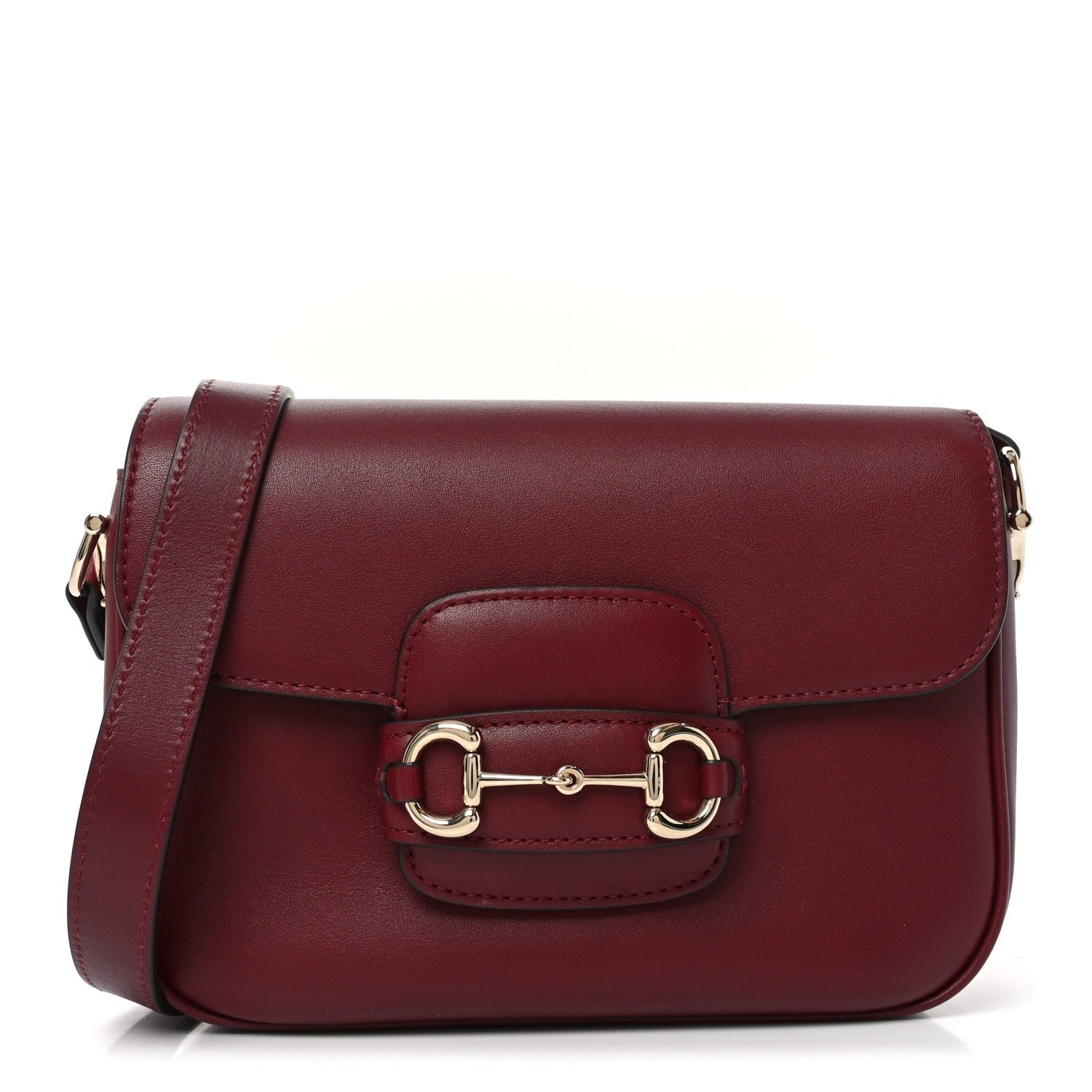 Gucci Arabella Calfskin Horsebit 1955 Soft Small Shoulder Bag Rosso Ancora
