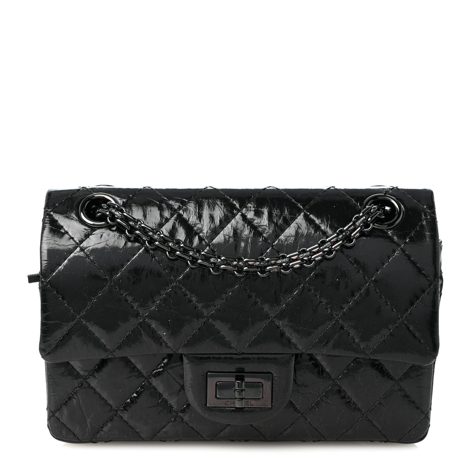 Chanel Aged Calfskin Quilted 2.55 Reissue 224 Flap So Black
