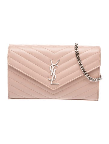 Leather Grain De Poudre Matelasse Wallet on Chain