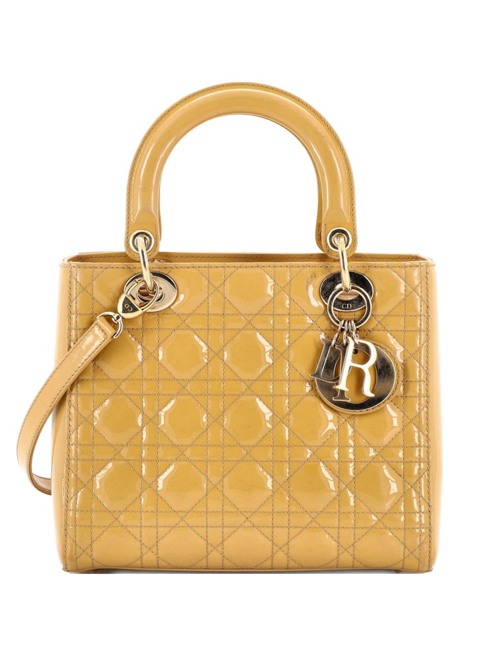 Lady Dior Bag Cannage Quilt Patent Medium satchel