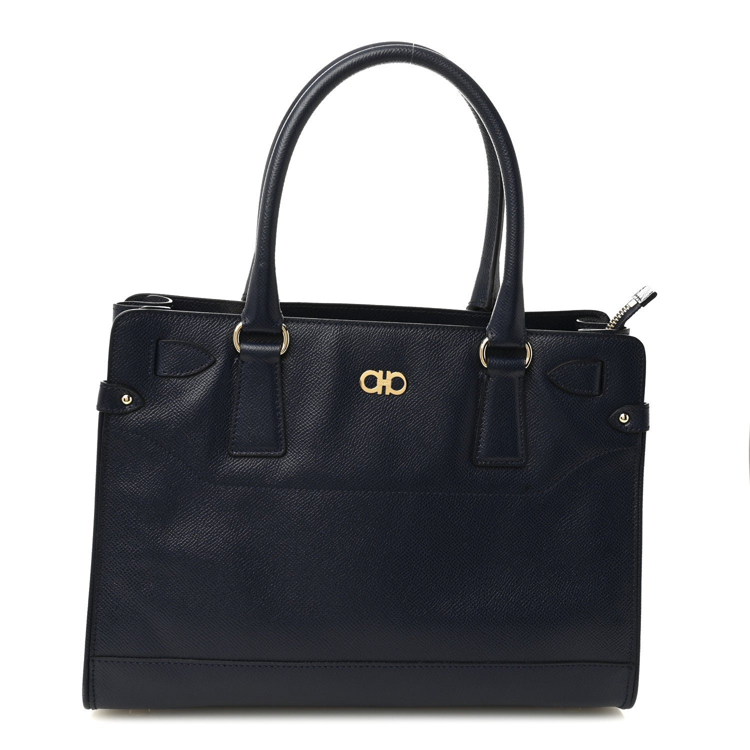 Salvatore Ferragamo Calfskin Briana Tote Navy