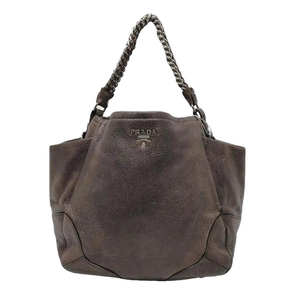 Double leather handbag