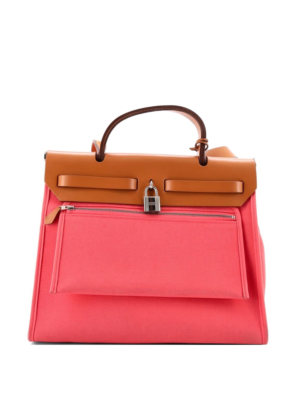 Herbag Zip Leather and Toile 31 shoulder bag