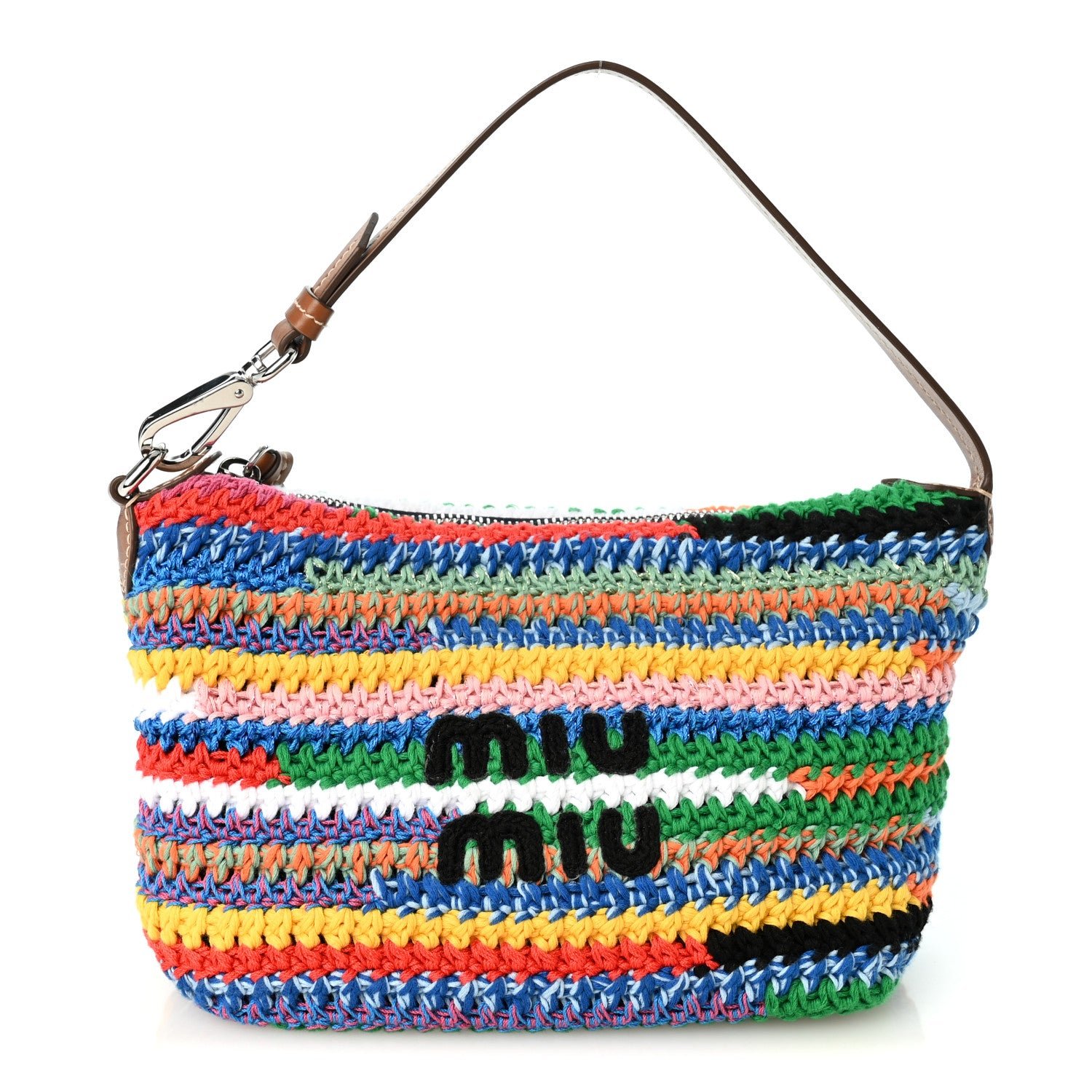 Miu Miu Fabric Crochet Pouch Multicolor