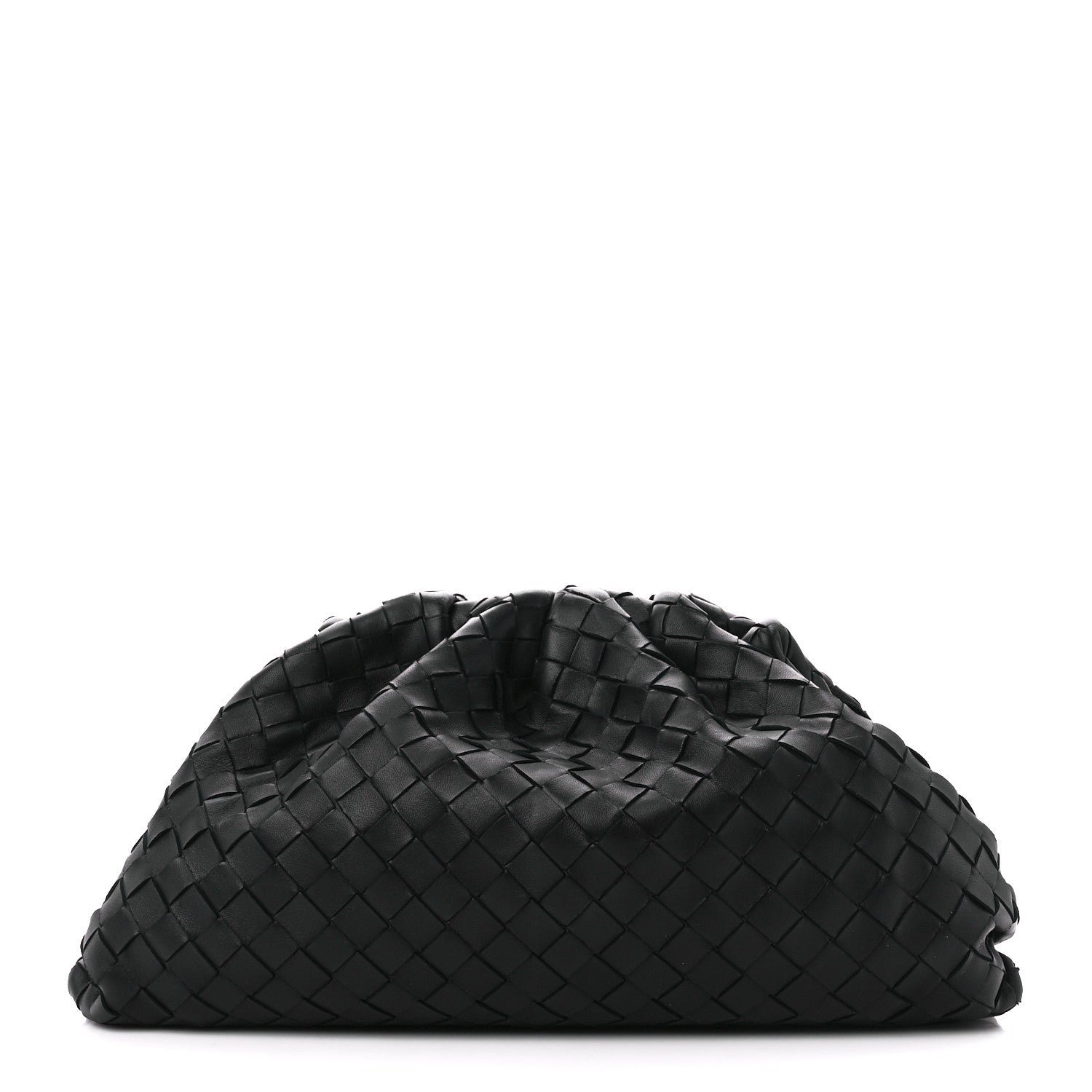 Bottega Veneta Nappa Maxi Intreccio The Pouch Oversized Clutch Black