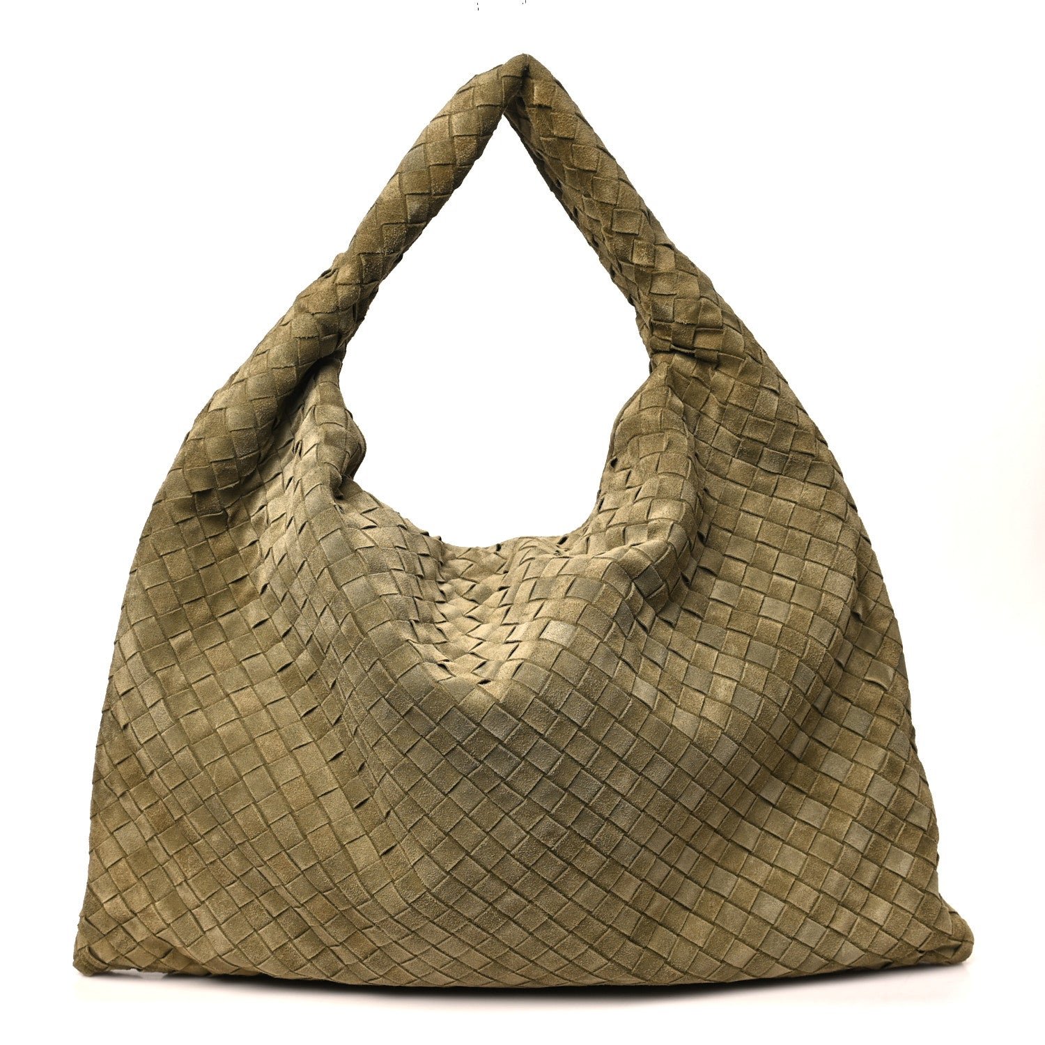 Bottega Veneta Suede Intrecciato Large Hop Mud
