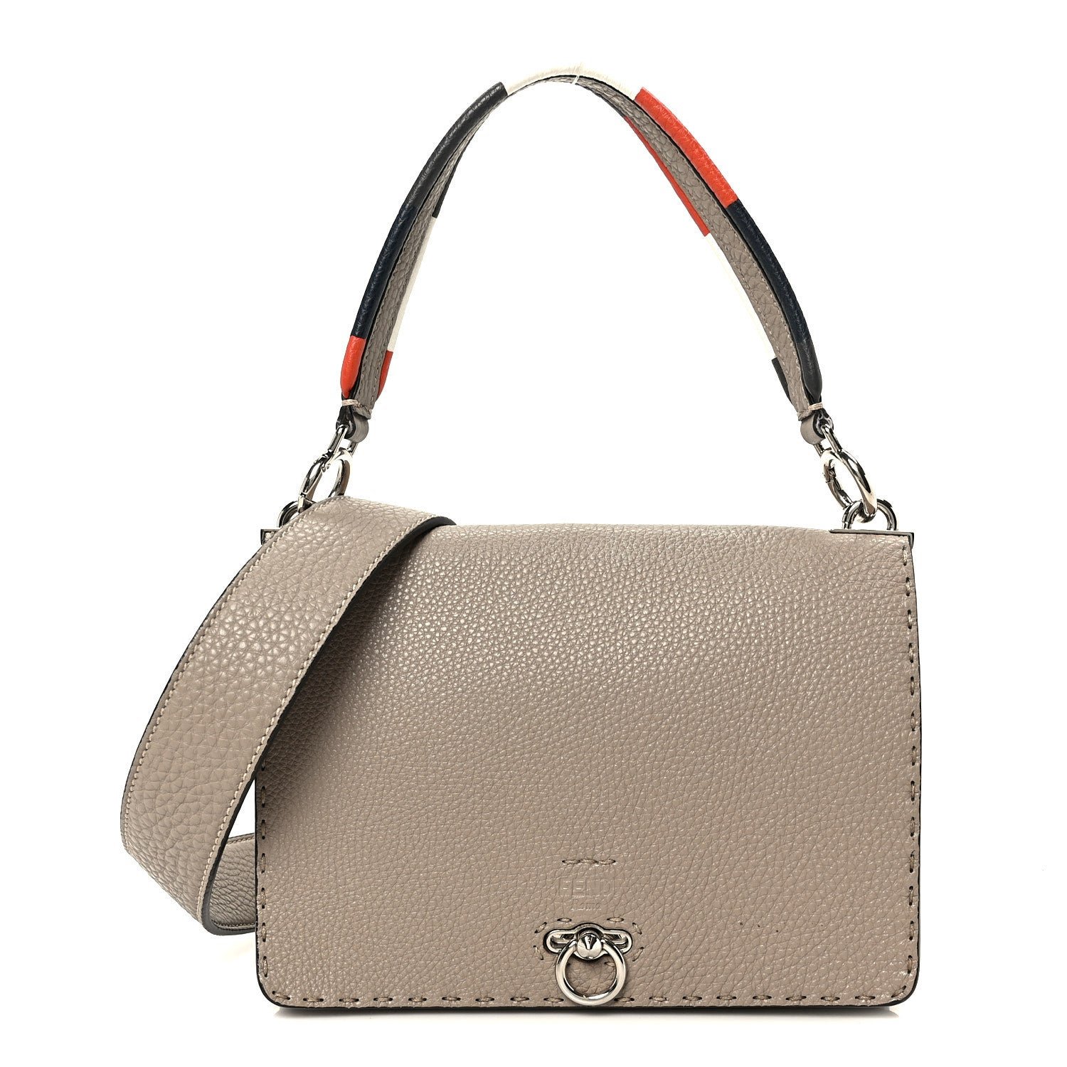 Fendi Cuoio Romano Selleria Piping Messenger Bag Corda Multicolor