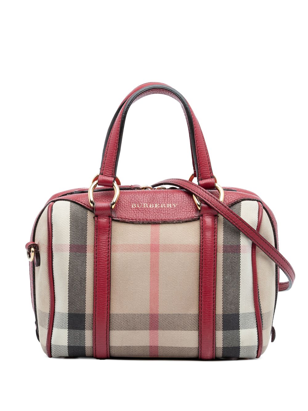 Burberry 2000-2017 Small House Check Canvas Alchester Bowling Bag satchel
