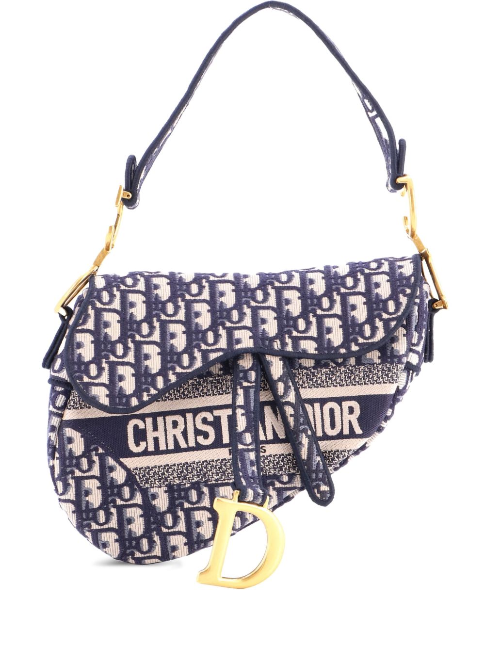 Saddle Handbag Logo Embroidered Oblique Canvas Medium shoulder bag