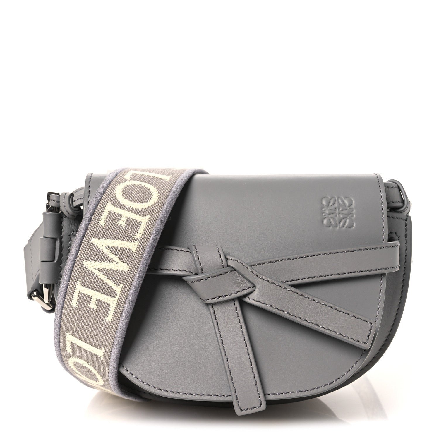 Loewe Loewe Calfskin Jacquard Mini Gate Dual Bag Ash Grey