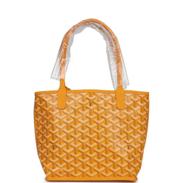 Goyard Goyard Goyardine Yellow Anjou Mini Bag Palladium Hardware