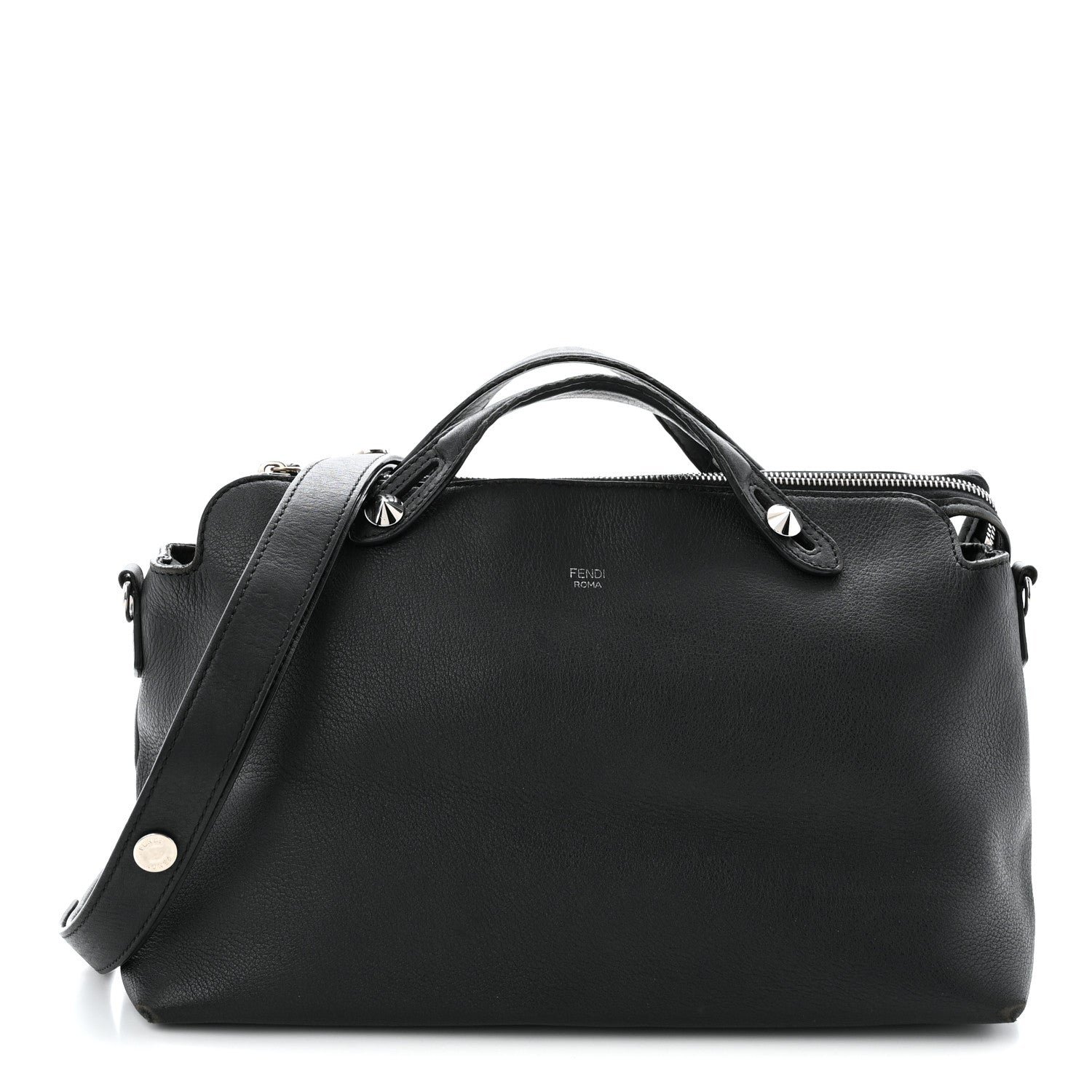 Fendi Vitello Dolce Large By The Way Boston Bag Black