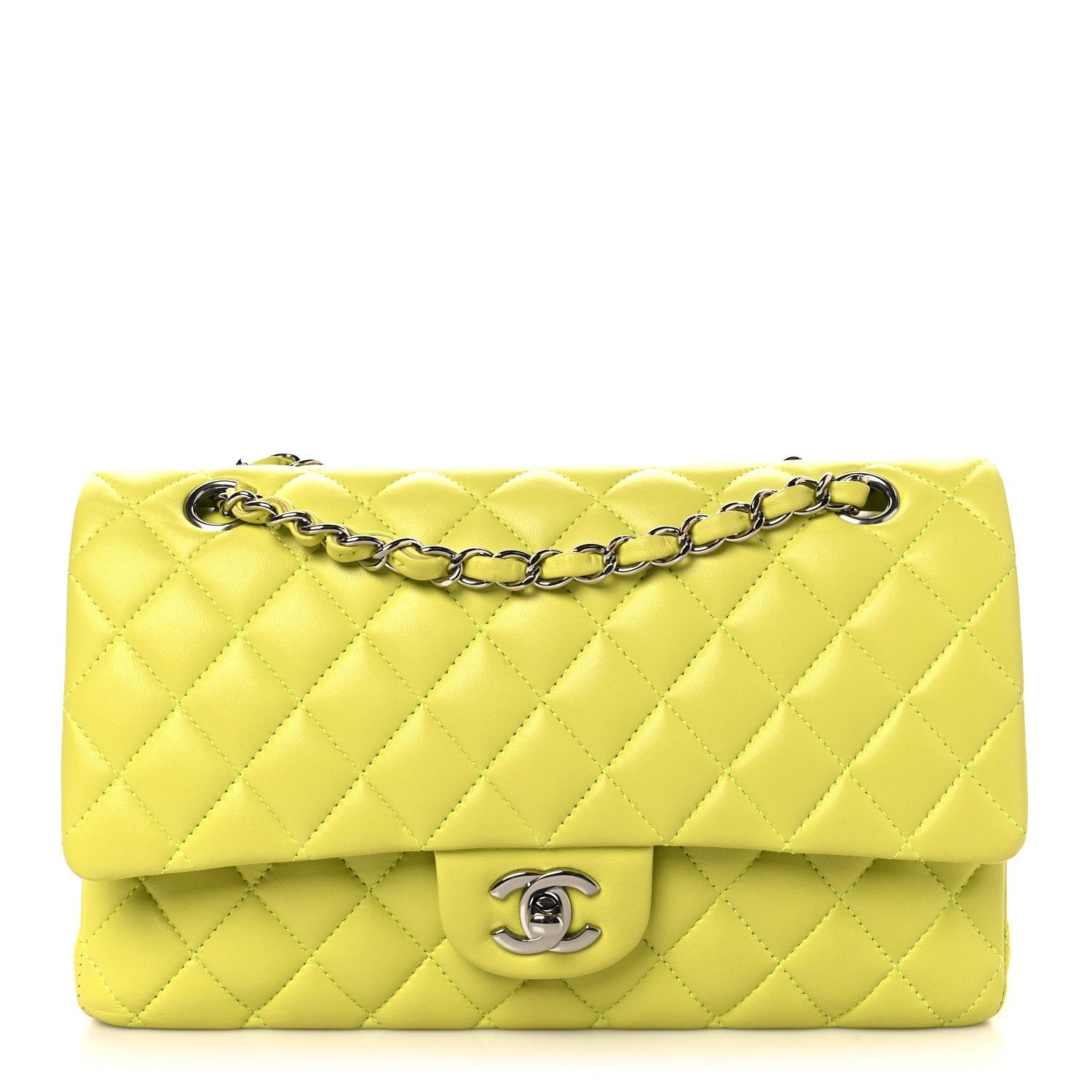Chanel Lambskin Quilted Medium Double Flap Yellow
