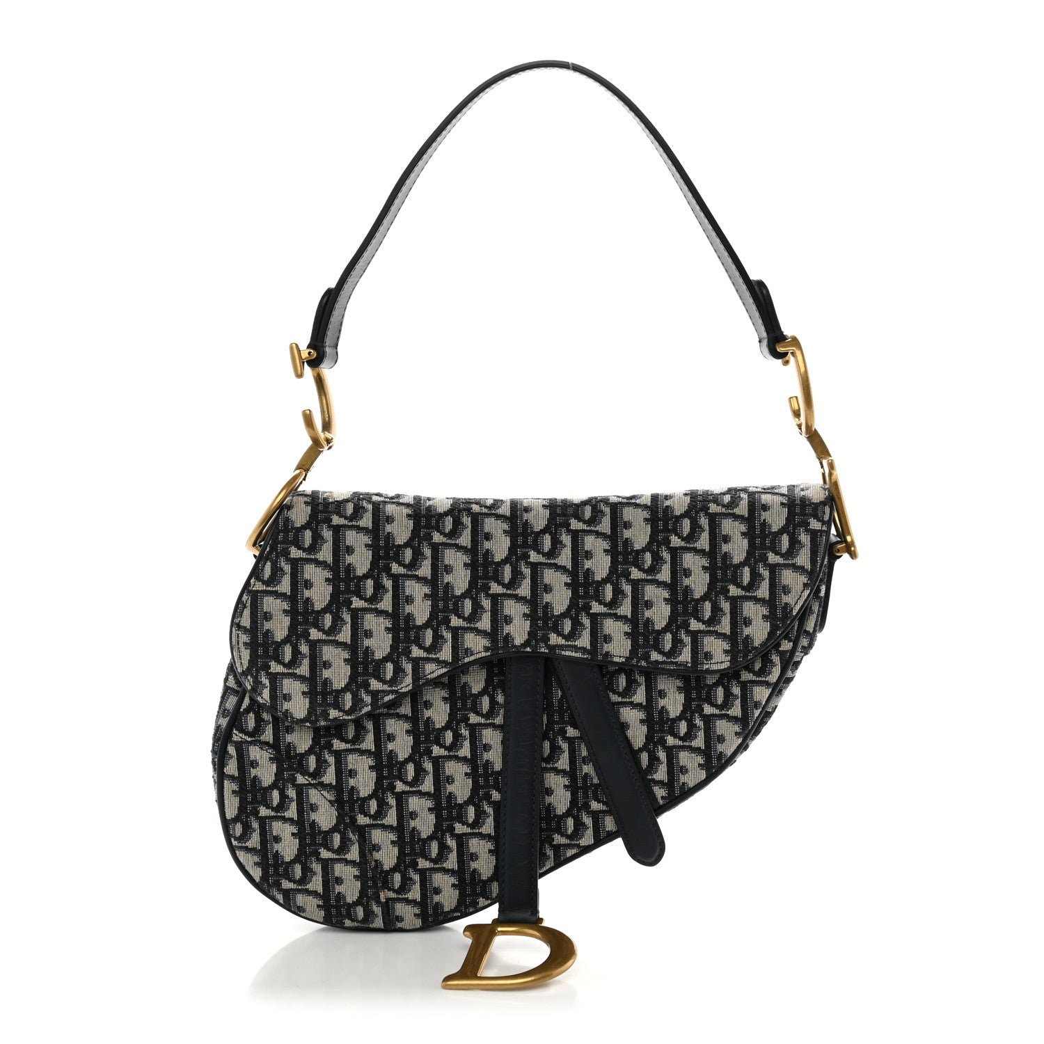 Christian Dior Oblique Saddle Bag Blue