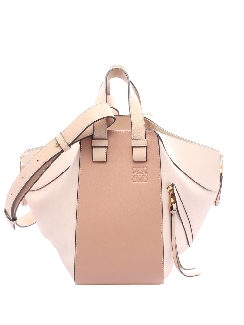 2017 Small Tricolor Leather Hammock satchel