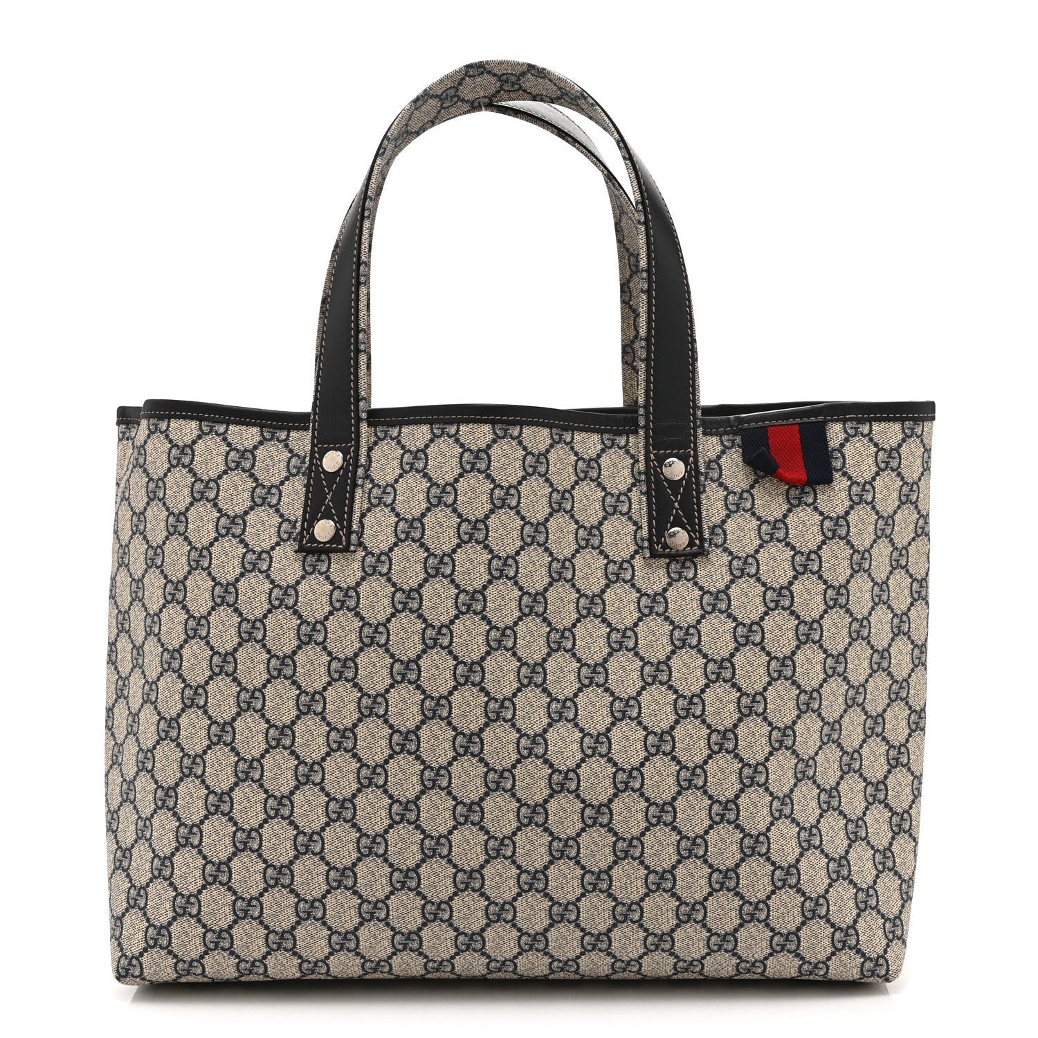 Gucci GG Plus Monogram Medium Signature Web Loop Tote Navy