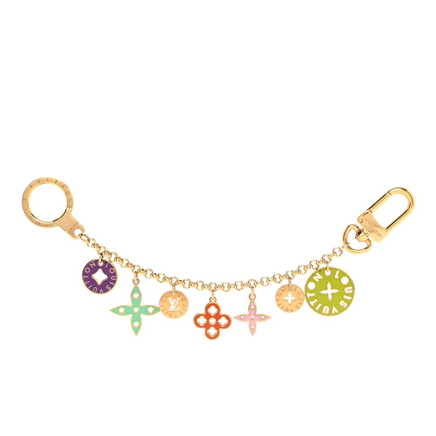 Louis Vuitton Enamel Looping Key Chain Bag Charm Multicolor