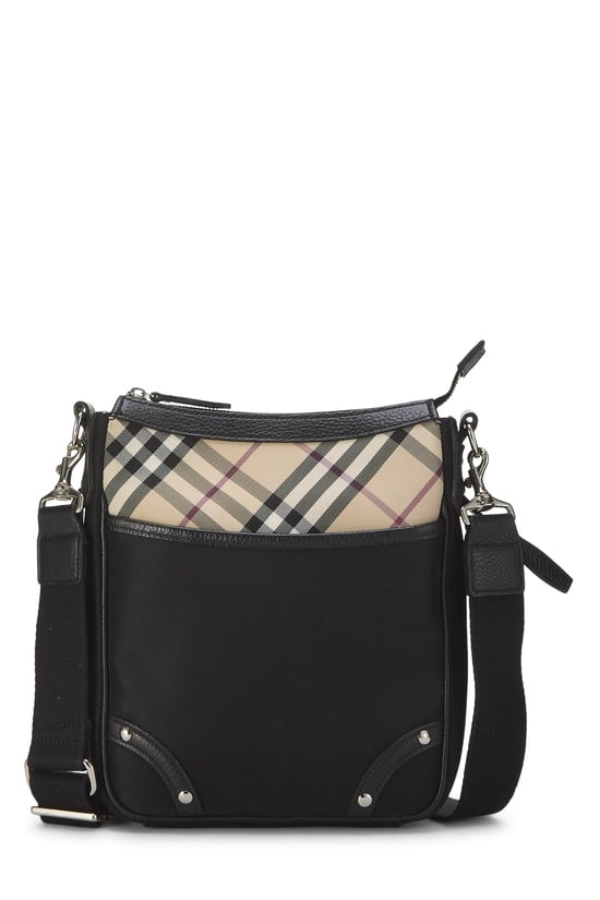 Black House Check Nylon Vertical Messenger Small