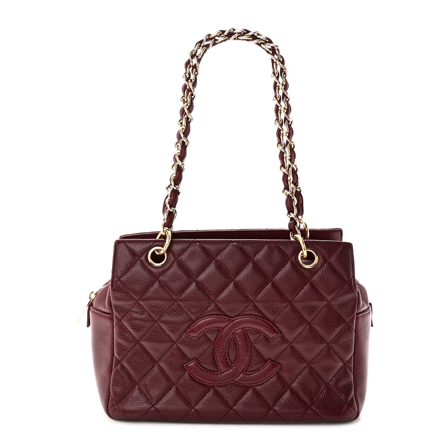 Chanel Caviar Quilted Petit Timeless Tote PTT Burgundy