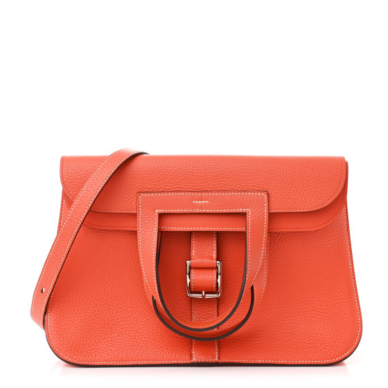 Hermes Taurillon Clemence Halzan 31 GM Orange