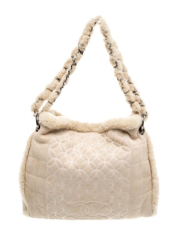 Quilted CC Shearling Tote