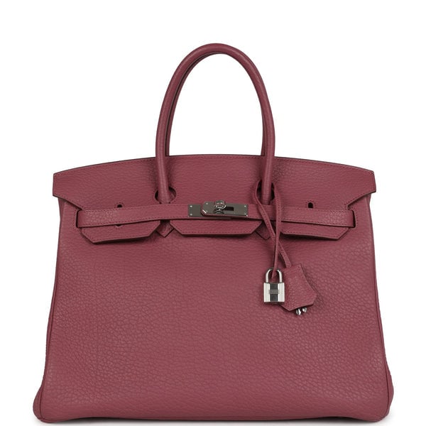 Hermes Pre-owned Hermes Birkin 35 Bois De Rose Fjord Palladium Hardware